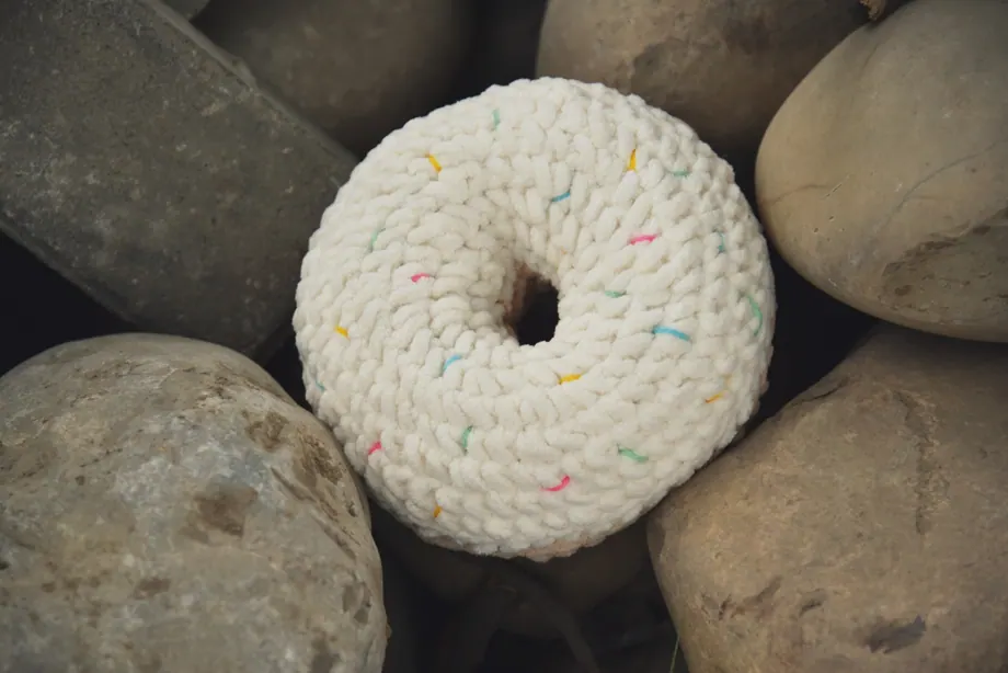 Plush donut pillow