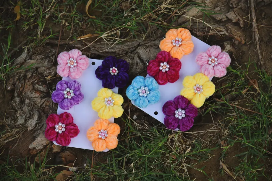 Velvet puff flowers